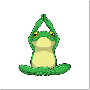 Frog at Yoga in Cross legged Posters and Art